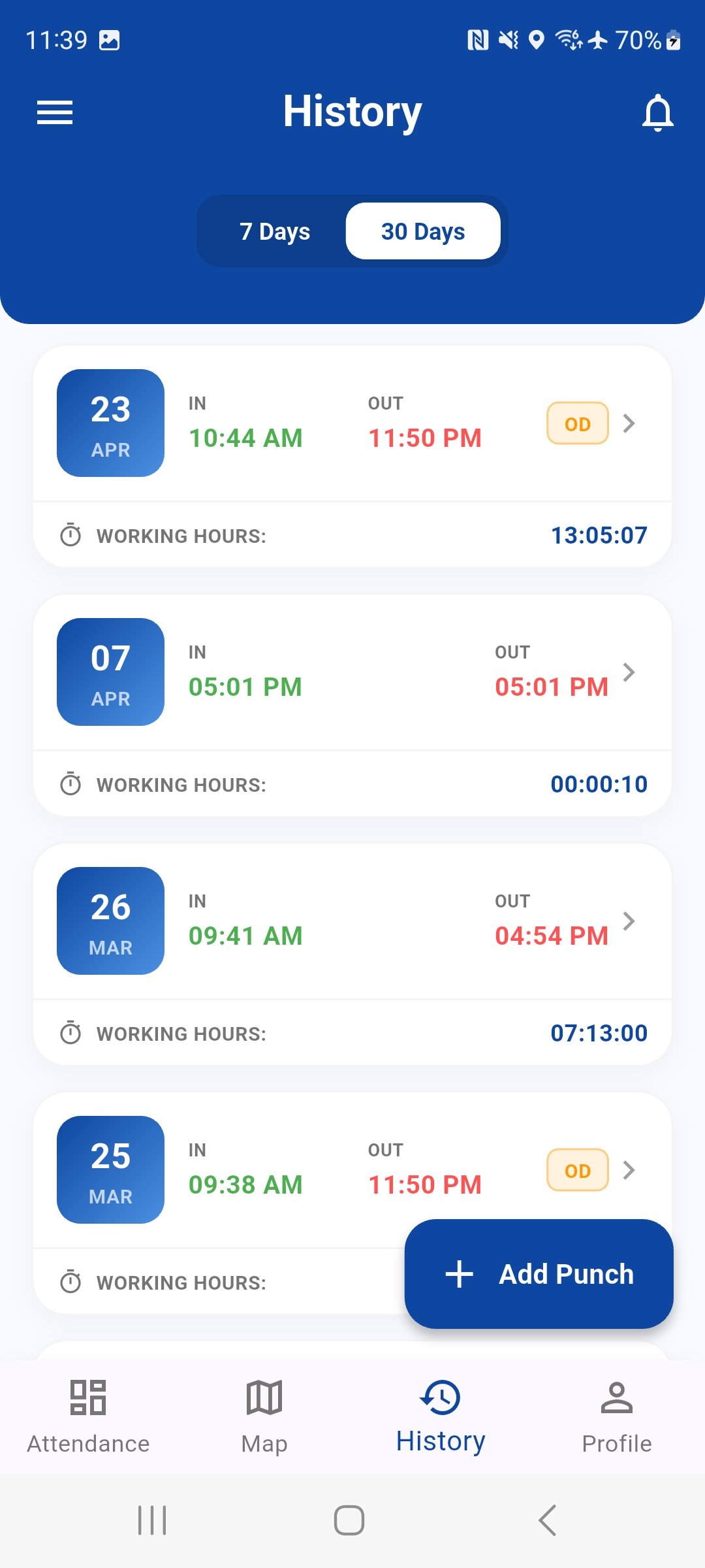 Attendance Management (EMS) screen 3